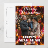 Hartglas Misty Foto Red Gold Feiertagskarte (Vorne/Hinten)