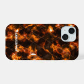 Hartglas Misty Gold iPhone 15 Hülle (Rückseite (Horizontal))