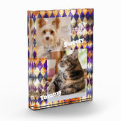 Hartglas Misty Lila Gold Fotoblock (Links)