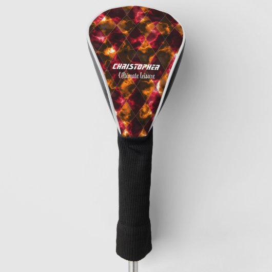Hartglas Misty Red Gold Golf Headcover (Vorderseite)