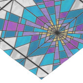 Hartglas mit blauem und Lila Winkelmuster Kurzer Tischläufer (Ecke)