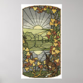 Hartglas mit Fuchs und Trauben Poster (Vorne)