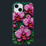 Hartglas mit rosa Orchideen Case-Mate iPhone Hülle<br><div class="desc">Künstlerische Komposition von aufwändigen rosa Orchideen in einem Buntglasstil mit Juwelenakzenten gerahmt schön,  betont Eleganz und Charme.</div>