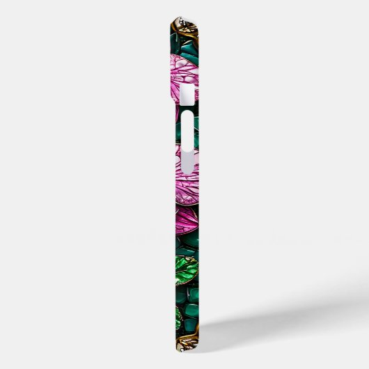 Hartglas mit rosa Orchideen Case-Mate iPhone Hülle (Rückseite / Links)