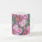Hartglas mit rosa Orchideen Mattglastasse (VorderseiteRechts)