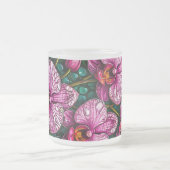Hartglas mit rosa Orchideen Mattglastasse (Mittel)