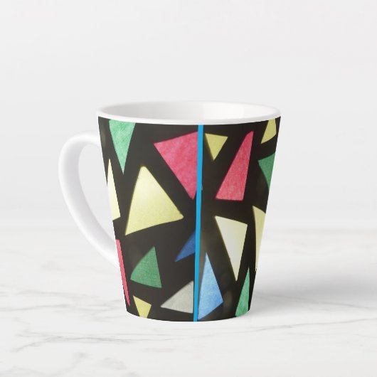 Hartglas-Muster Kust. Blue Latte Tasse (Linke Ecke)