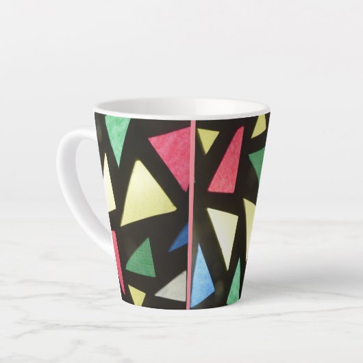 Hartglas-Muster Kust. Rosa Latte Tasse (Linke Ecke)