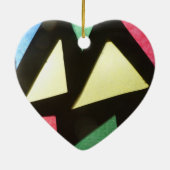 Hartglas Muster PEACE Leaf Herz-Ornament Keramikornament (Hinten)