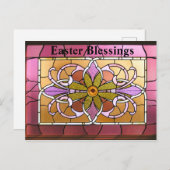 Hartglas. Ostersegnung. Feiertagspostkarte (Vorne/Hinten)