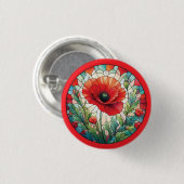 Hartglas Poppy Button (Vorne & Hinten)