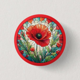 Hartglas Poppy Button