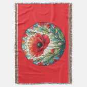 Hartglas Poppy Decke (Vorderseite Vertikal)