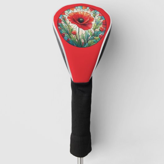 Hartglas Poppy Golf Headcover (Vorderseite)