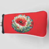 Hartglas Poppy Golf Headcover (Vorderseite)
