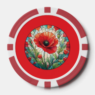 Hartglas Poppy Pokerchips