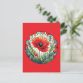 Hartglas Poppy Postkarte (Stehend Vorderseite)