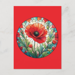 Hartglas Poppy Postkarte