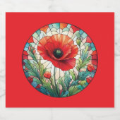 Hartglas Poppy Schaumweinetikett (Einzelnes Label)