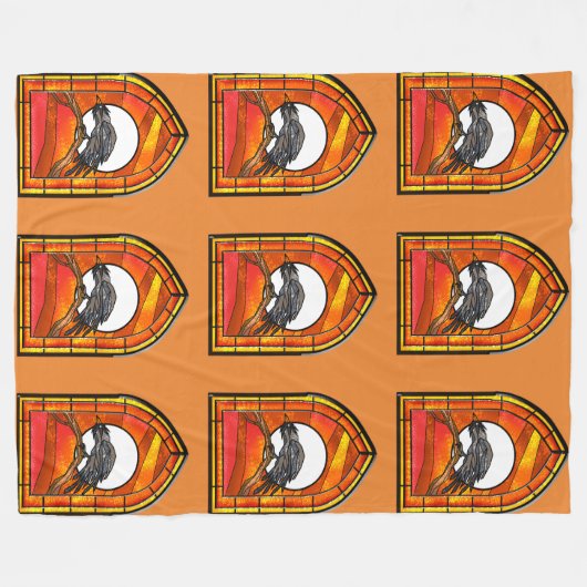 Hartglas Raven Fleecedecke (Vorderseite (Horizontal))