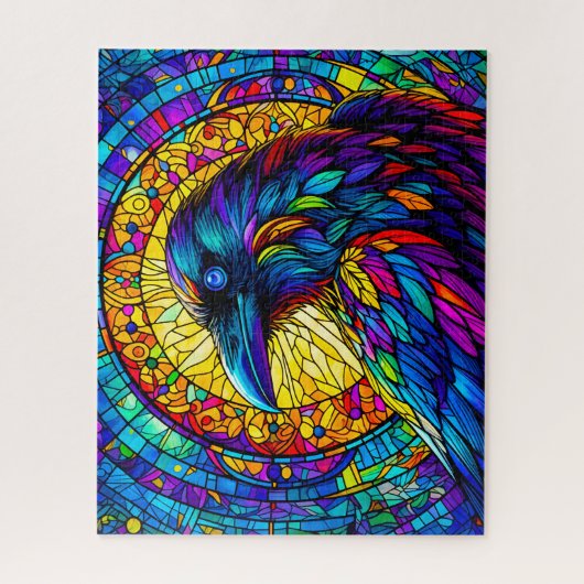 Hartglas Raven Puzzle (Vertikal)