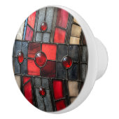 Hartglas Red Black Industrial Look Keramikknauf (Rechts)