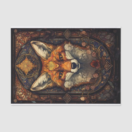 Hartglas Red Fox 2 Seidenpapier (Vorderseite)