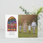 Hartglas | Religiöse Foto-Ferienkarte Feiertagskarte (Stehend Vorderseite)