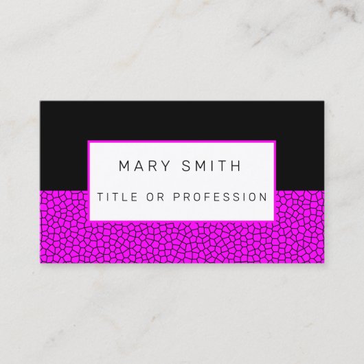 Hartglas Schwarz Pink Visitenkarte (Vorderseite)