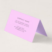 Hartglas Schwarz Pink Visitenkarten (Rückseite)