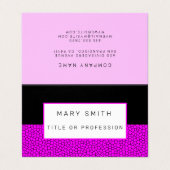 Hartglas Schwarz Pink Visitenkarten (Außenseite Aufgefaltet)