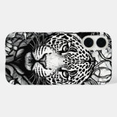 Hartglas Schwarzweißleopard Case-Mate iPhone Hülle (Rückseite (Horizontal))