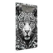 Hartglas Schwarzweißleopard Mini Klemmbrett (Schrägansicht)
