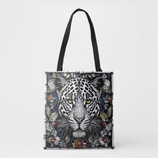 Hartglas Schwarzweißleopard Tasche (Vorderseite)