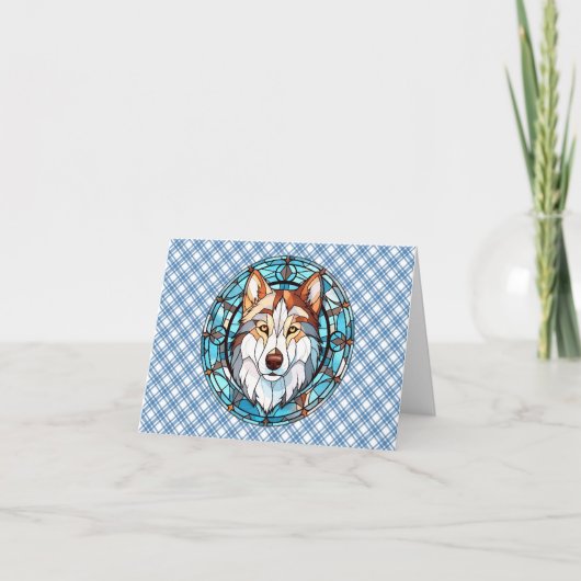 Hartglas Siberian Husky Dog Dankeskarte (Vorderseite)