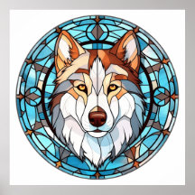 Hartglas Siberian Husky Dog