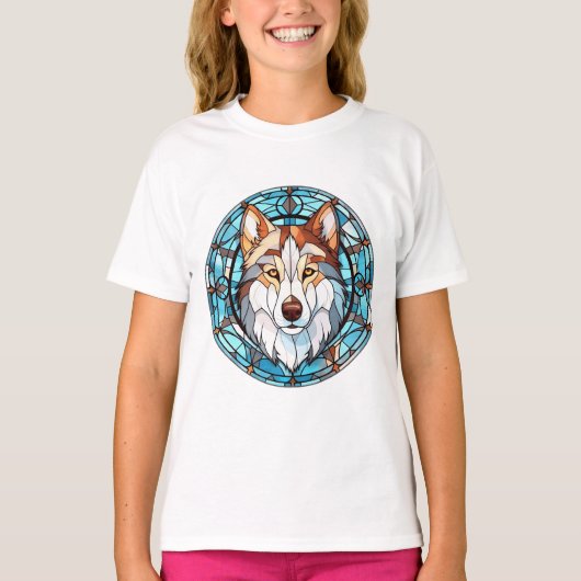 Hartglas Siberian Husky Dog T-Shirt (Vorderseite)