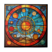 Hartglas-Solarsystem Fliese (Vorderseite)