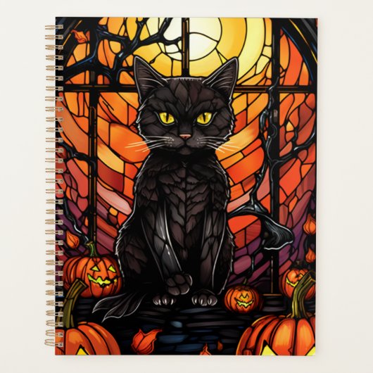 Hartglas Spooky Black Cat Planer (Vorderseite)