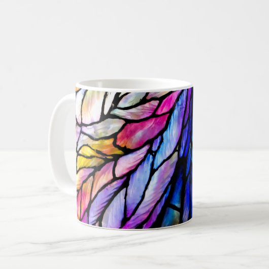 Hartglas, Tiffany - Stil, Kaffeetasse (Vorderseite Links)