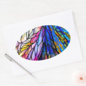 Hartglas, Tiffany - Stil, Ovaler Aufkleber (Umschlag)