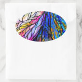 Hartglas, Tiffany - Stil, Ovaler Aufkleber (Tasche)