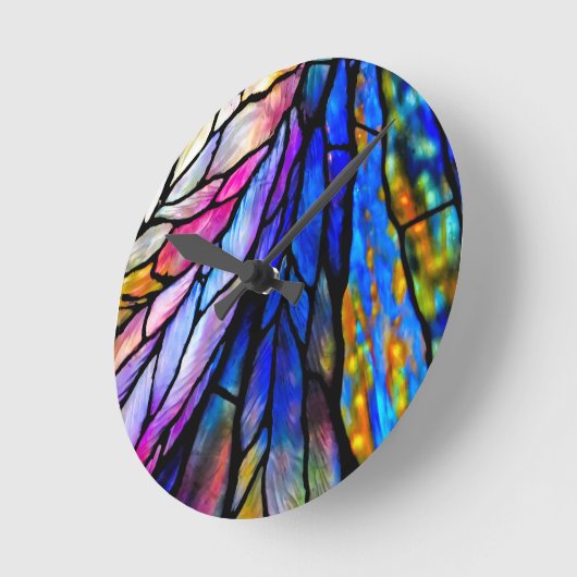 Hartglas, Tiffany - Stil, Runde Wanduhr (Winkel)