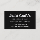 Hartglas Visitenkarte (Rückseite)