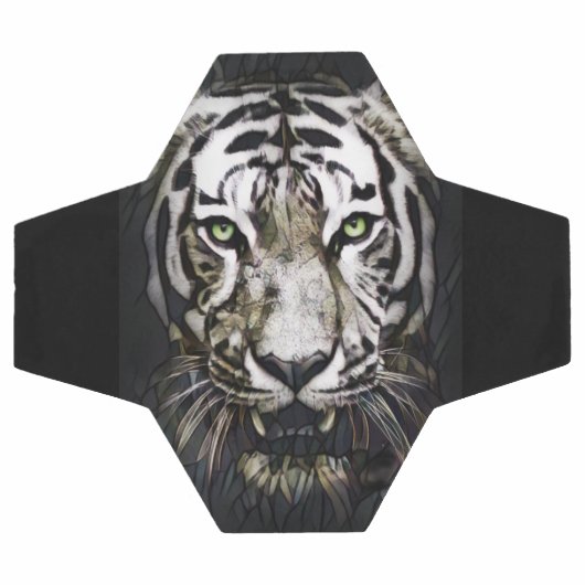 Hartglas White Tiger Fußball (Flach)