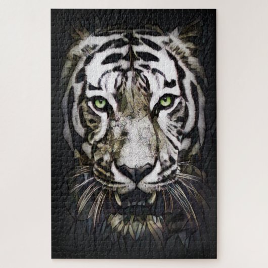 Hartglas White Tiger Puzzle (Vertikal)