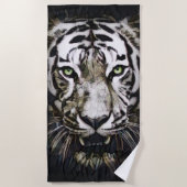 Hartglas White Tiger Strandtuch (Vorderseite)