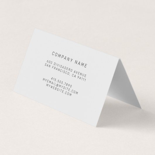 Hartglas White Visitenkarten (Rückseite)