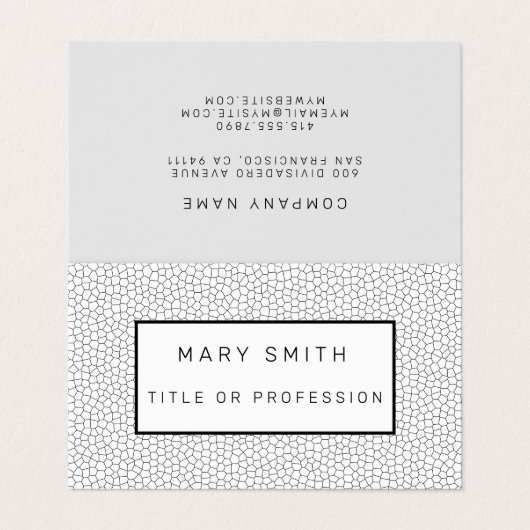 Hartglas White Visitenkarten (Außenseite Aufgefaltet)