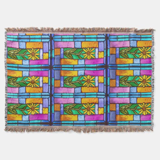 Hartglas Yellow Daisy Decke (Vorderseite)
